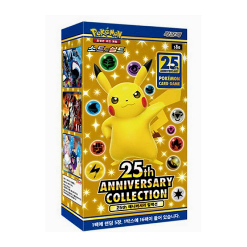 Authentic 25th Anniversary for Pokemon Cards Collection Sword Shield Expansion Pack 30-Packs Box Kid-Friendly Collectible Korea