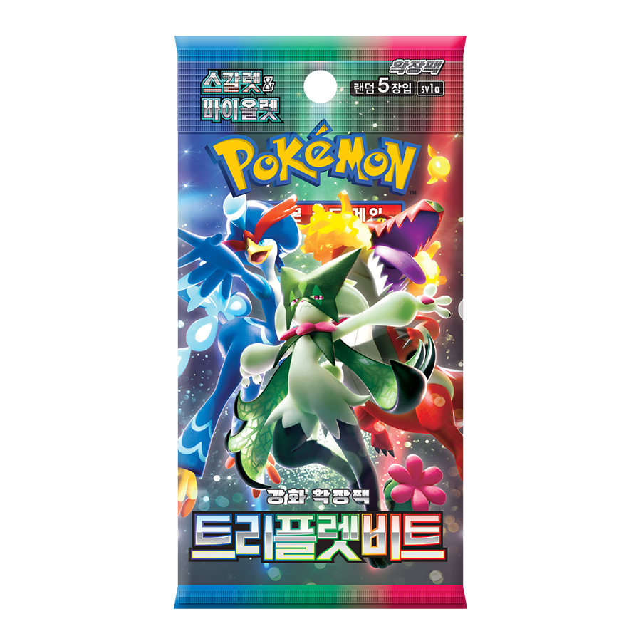 Pokemon Korean Version Collectible Card Scarlet & Violet Expansion Pack Triplet Beat 1 Box 30 Packs 150 Sheets Hot Products